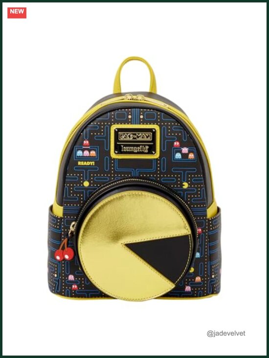 Loungefly Pac-Man Glow Mini Backpack - Polyurethane, Licensed Collectible